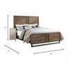 Homeroots 56 x 87 x 64 in. Andria Queen Size Bed Reclaimed Oak 285868